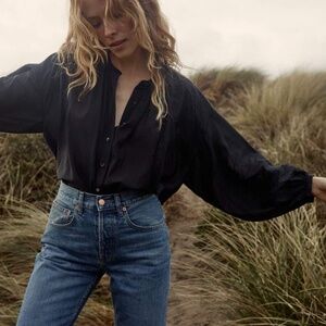 Doen NWT Jane Blouse in Black Sz Small